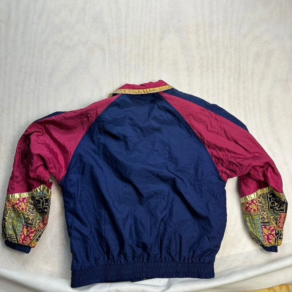 Vintage Active Frontier Windbreaker Jacket Medium 80's 90's‎ Baroque Print Retro
